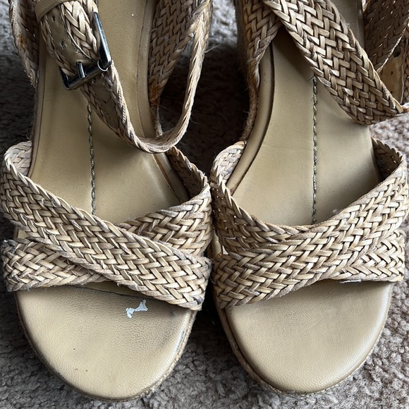 Natural beige Dolce Vita strappy twine sandal wedges - Picture 11 of 13